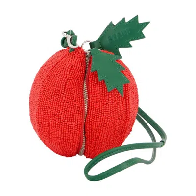 Staud Campari Beaded Bag In Red