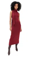 Staud Canal Midi Dress Sangria In Red