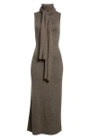 Staud Canal Sleeveless Merino Wool Midi Dress In Gray
