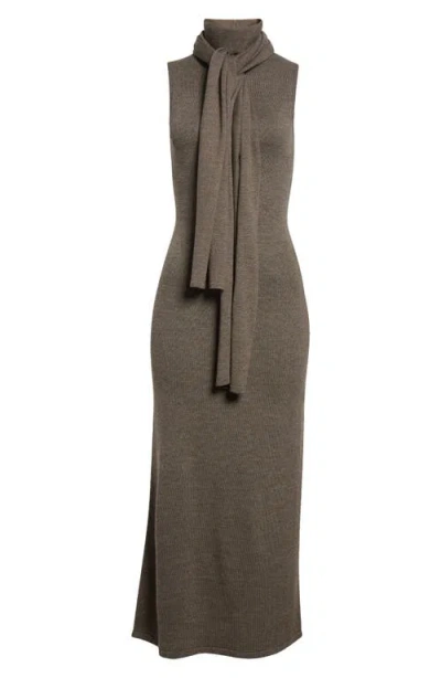 STAUD STAUD CANAL SLEEVELESS MERINO WOOL MIDI DRESS