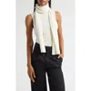 Staud Canal Sleeveless Merino Wool Sweater In White