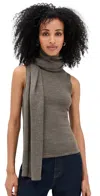 Staud Canal Scarf-detailed Wool Turtleneck Top In Brown