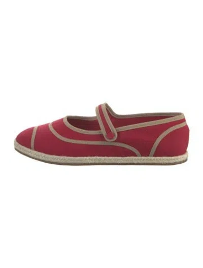Pre-owned Staud Canvas Espadrilles In Red