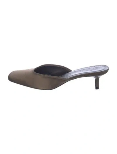 Pre-owned Staud Canvas Mules In Blue