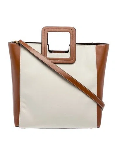 Pre-owned Staud Canvas Shoulder Bag In Neutral