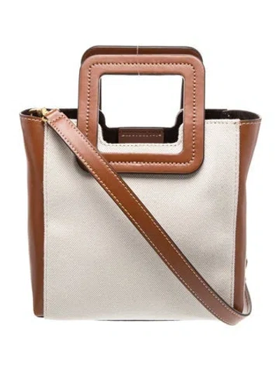 Pre-owned Staud Canvas Shoulder Bag Small In Brown