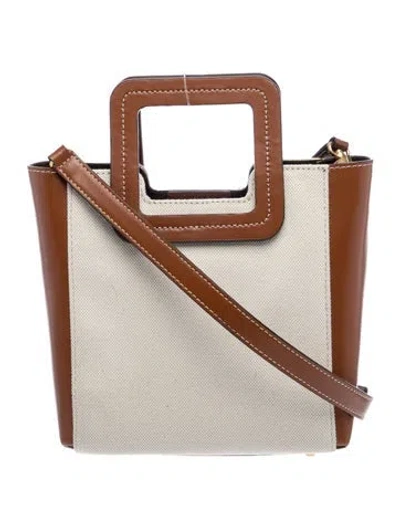 Pre-owned Staud Canvas Top Handle Bag In Brown/neutrals