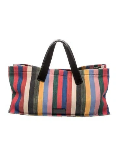 Pre-owned Staud Canvas Top Handle Bag In Multicolor