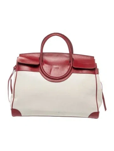 Pre-owned Staud Canvas Top Handle Bag In Neutrals