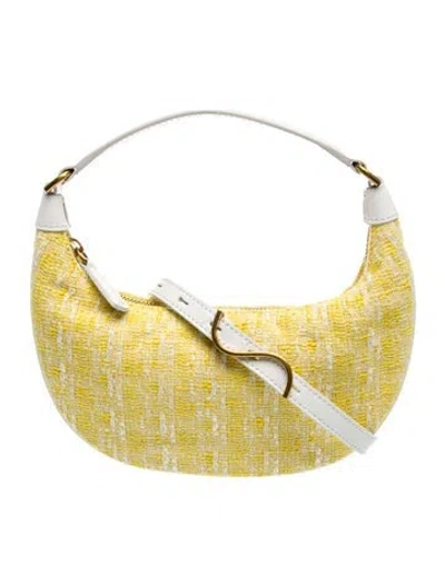 Pre-owned Staud Canvas Top Handle Bag In Yellow