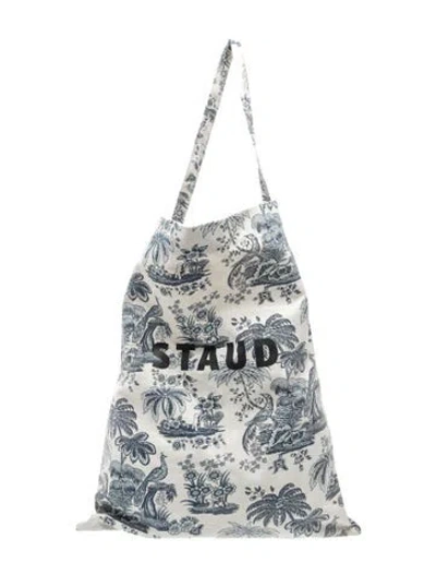 Pre-owned Staud Canvas Tote In Neutral