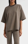 Staud Capsule Houndstooth Top In Burgundy