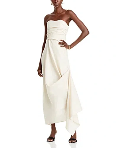 Staud Caravaggio Draped Dress In Natural