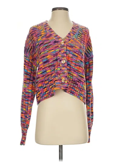 Pre-owned Staud Cardigan Sweater In Purple