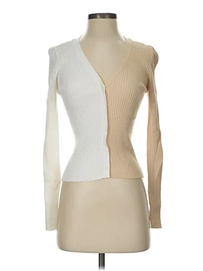 Pre-owned Staud Cardigan Sweater In White