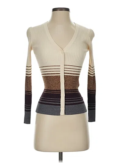 Pre-owned Staud Cardigan Sweater In White