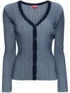 Staud Navy Cargo Cardigan In Blue