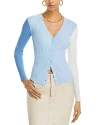 Staud Cargo Ribbed V Neck Cardigan In Periwinkle