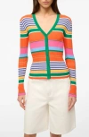 STAUD STAUD CARGO STRIPE RIB CARDIGAN