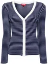 Staud Navy Cargo Cardigan In Blue