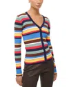 Staud Cargo Striped Cardigan In Market Stripe