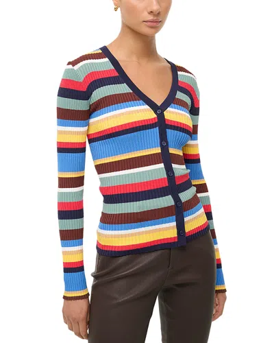 Staud Cargo Striped Cardigan In Market Stripe