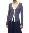 Staud Navy Cargo Cardigan In Multi