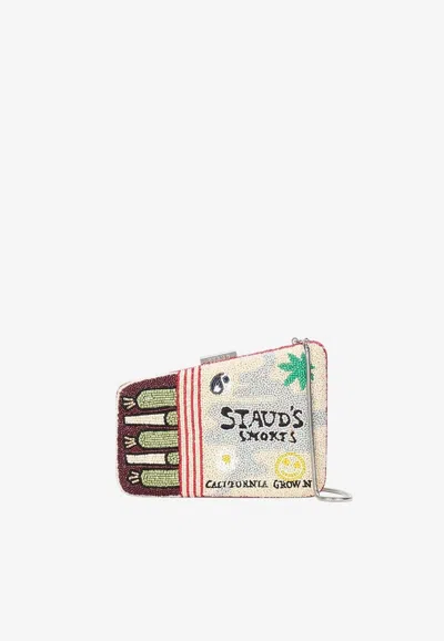 Staud Carmella Beaded Clutch Bag In Multicolor