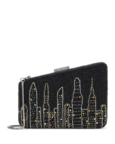 Staud Carmella Beaded Clutch In Nyc Skyline