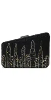 Staud Carmella Nyc Skyline Beaded Clutch In Nyc Skyline