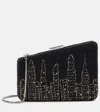 Staud Carmella Nyc Skyline Beaded Clutch In Black