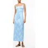 Staud Carol Print Sleeveless Maxi Dress In Blue