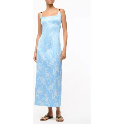 Staud Light Blue Viscose Dress In Multi