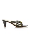 Staud Carrie Leather Mules In Brown