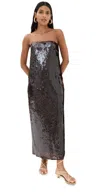 Staud Casey Sequined Maxi Dress In Bronze