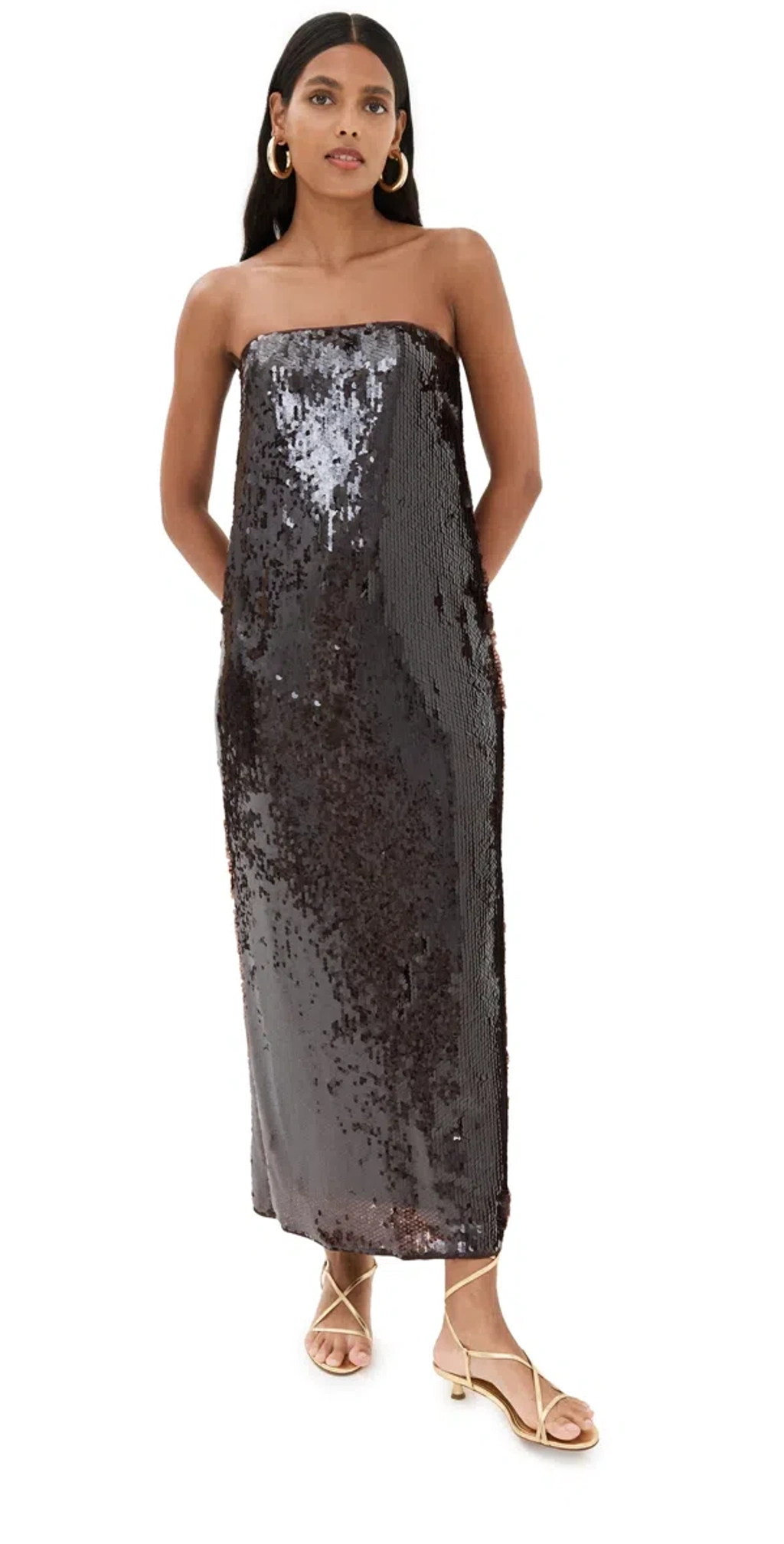 staud sequin maxi dress Staud Sequin Casey Midi Dress by Staud