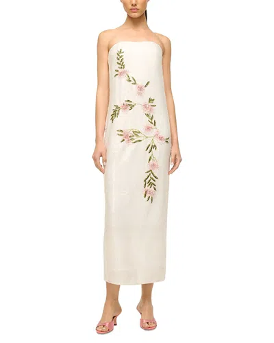 Staud Casey Embellished Sequined Maxi Dress In Magnolia