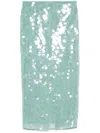 Staud Casey Paillette-embellished Tulle Midi Skirt In Green