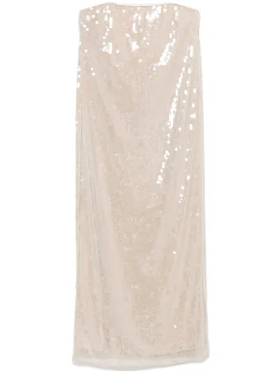 Staud Casey Midi Dress In Neutrals