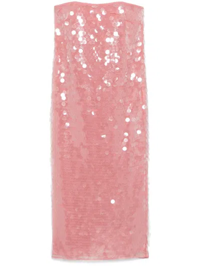 Staud Casey Midi Dress In Pink
