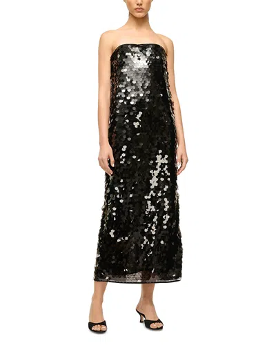 Staud Casey Paillette Dress In Black