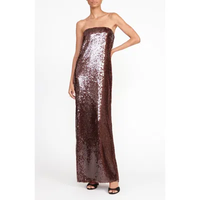 STAUD STAUD CASEY SEQUIN STRAPLESS DRESS