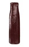 Staud Casey Strapless Sequin Maxi Dress In Brown