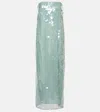 Staud Casey All-over Sequins Midi Dress In Blue