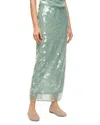 Staud Casey Paillette-embellished Tulle Midi Skirt In Mist