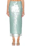 Staud Casey Paillette-embellished Tulle Midi Skirt In Green