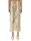 Staud Casey Sequined Midi Skirt In Moon In Moon