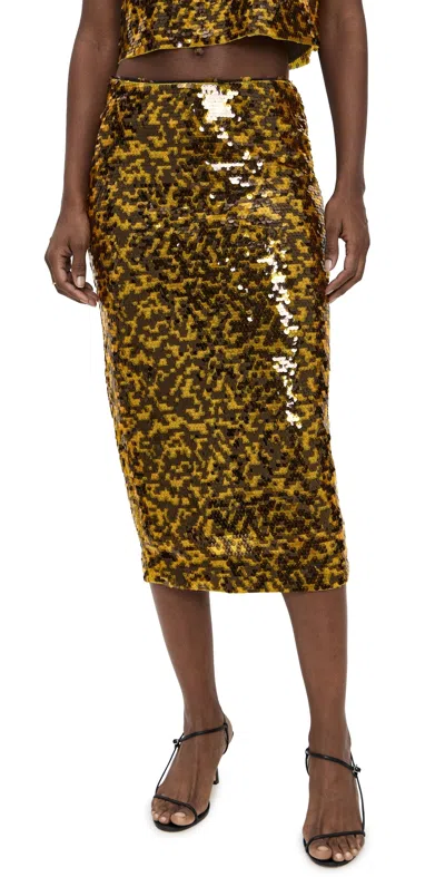 Staud Casey Skirt Turmeric/black In Multi