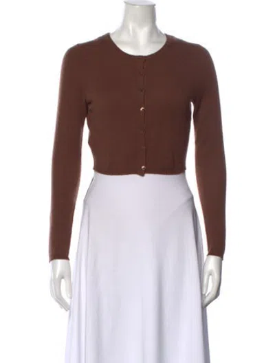 Pre-owned Staud Cashmere Crew Neck Sweater In Brown