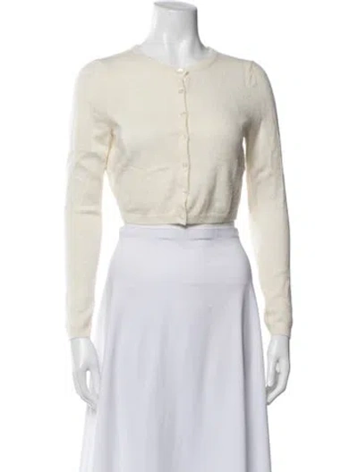 Pre-owned Staud Cashmere Crew Neck Sweater In White